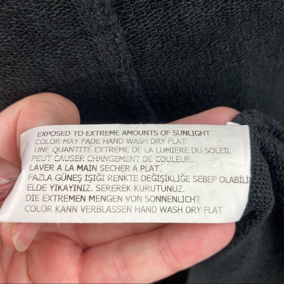 Angels Never Die Womens Black Asymmetric Snap Front Sweatshirt Coat - Picture 11 of 12